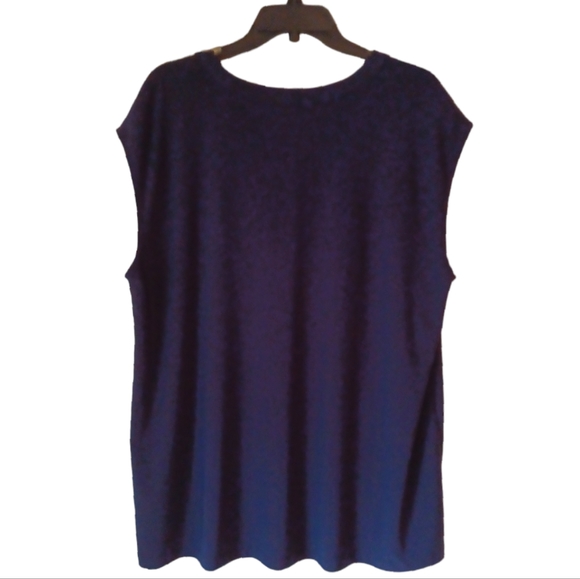 Anne Klein Blue Sleeveless Top - Picture 2 of 5
